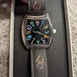 Dooney and Bourke black candy leather watch